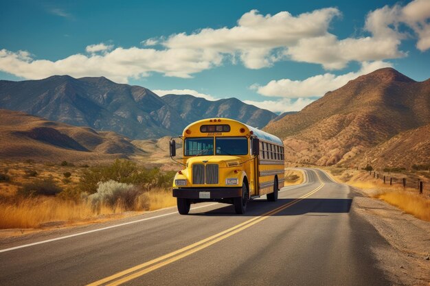 Ônibus amarelo na América