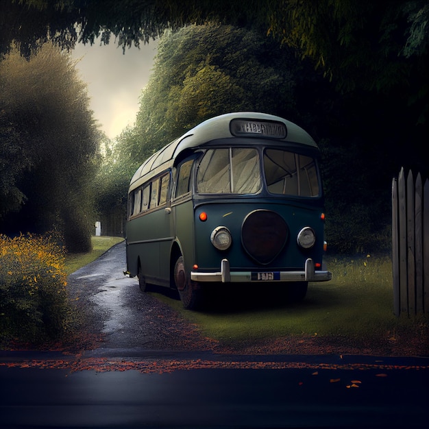 Ônibus clássico na estrada
