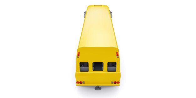 Ônibus escolar amarelo para transportar crianças em idade escolar para a escola. ilustração 3D.