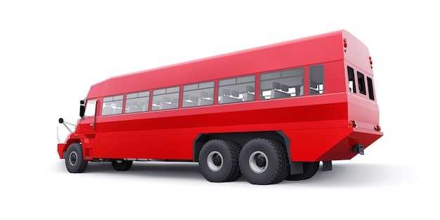 Ônibus para transportar trabalhadores para áreas de difícil acesso ilustração 3D