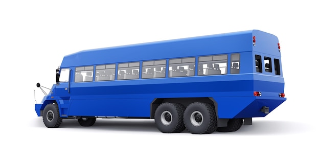 Ônibus para transportar trabalhadores para áreas de difícil acesso ilustração 3D