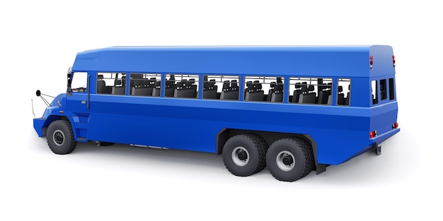 Ônibus para transportar trabalhadores para áreas de difícil acesso ilustração 3D