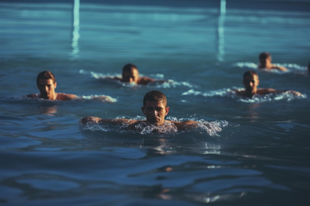 Nicht wiederzuerkennendes professionelles Schwimmertraining