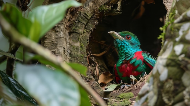 Foto nido de quetzal