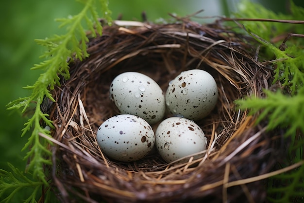 Nido de huevos de pájaro natural Generar Ai