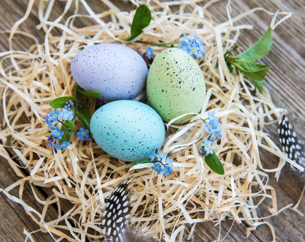 Nido con huevos de pascua