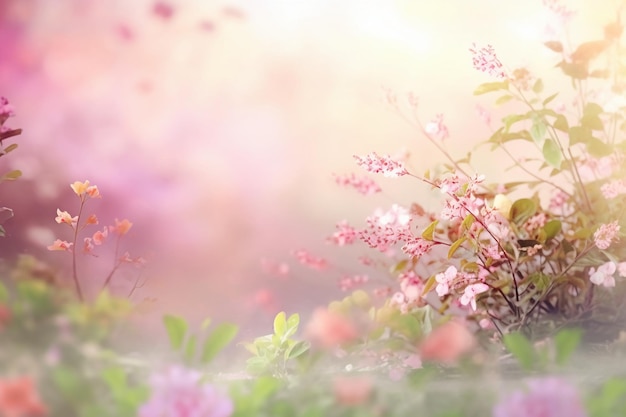 Un nido de pájaros con flores rosadas en la parte superior.