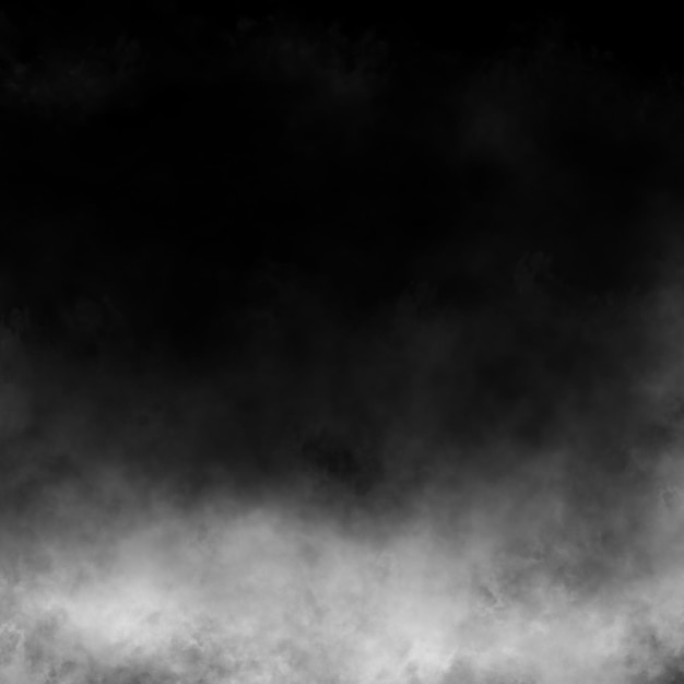 Niebla blanca y efecto de niebla en el fondo de la sala de exhibición del estudio de escenario negro