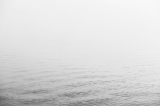 Niebla en el lago. Agua natural de la mañana y niebla blanca.