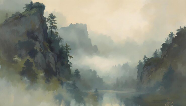 La niebla en la naturaleza El fondo del paisaje