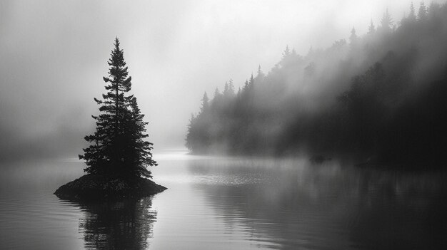 Foto la niebla que cubre el valle de un río