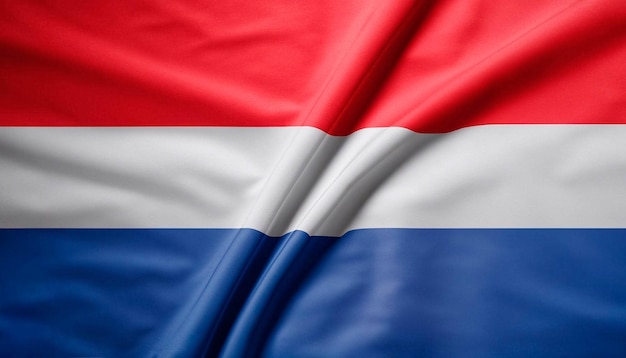 Niederländische Flagge auf einem Seidenvorhang