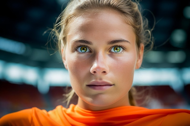 Niederländische Fußballfans in einem WM-Stadion unterstützen die Nationalmannschaft