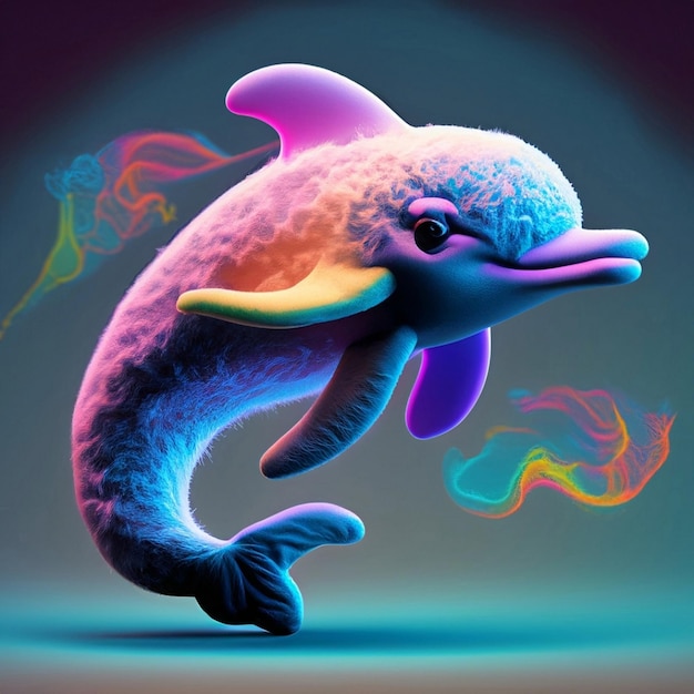 Niedliche 3D-Cartoon-Delfinfigur