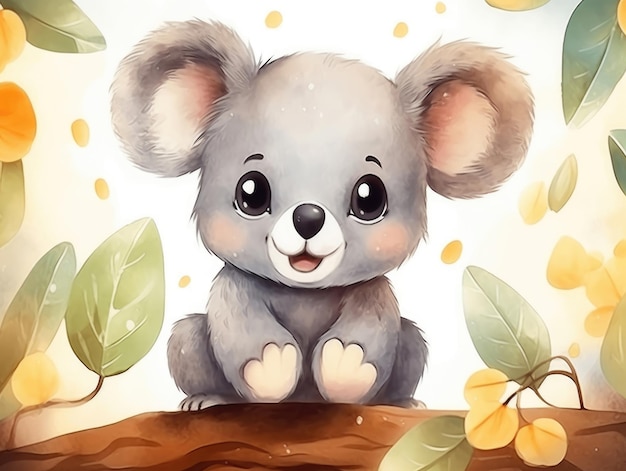 Niedliche Aquarell-Koala-Illustration für Kinder