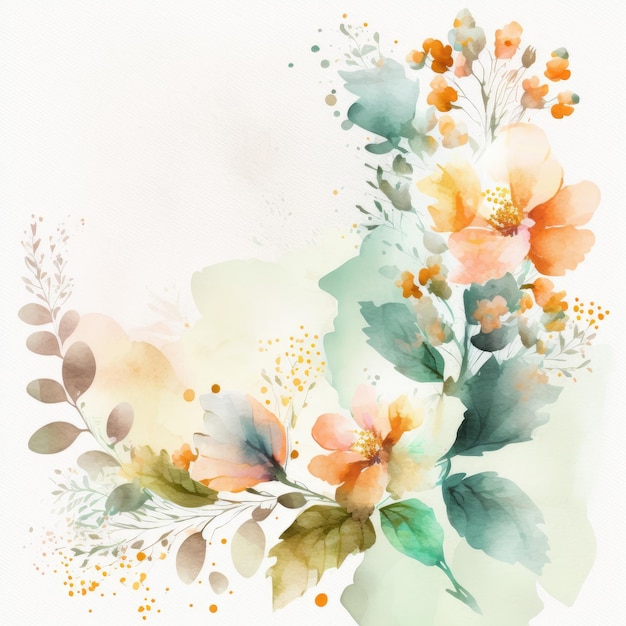 Niedliche Aquarell-natürliche Blumen-Illustration Generative AIxD