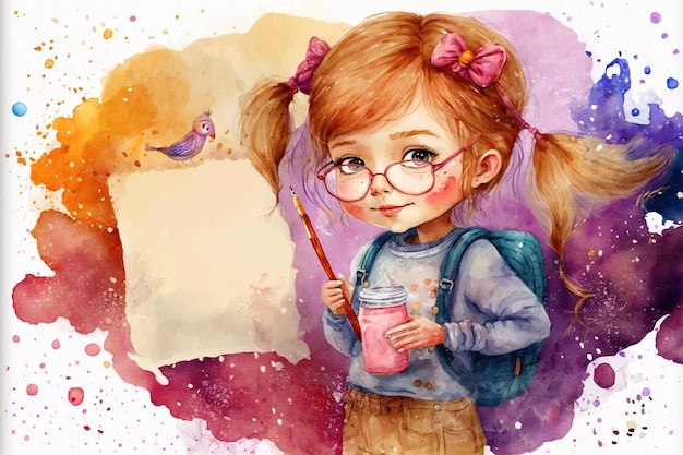 Niedliche Aquarellillustration von Kinderkünstlern