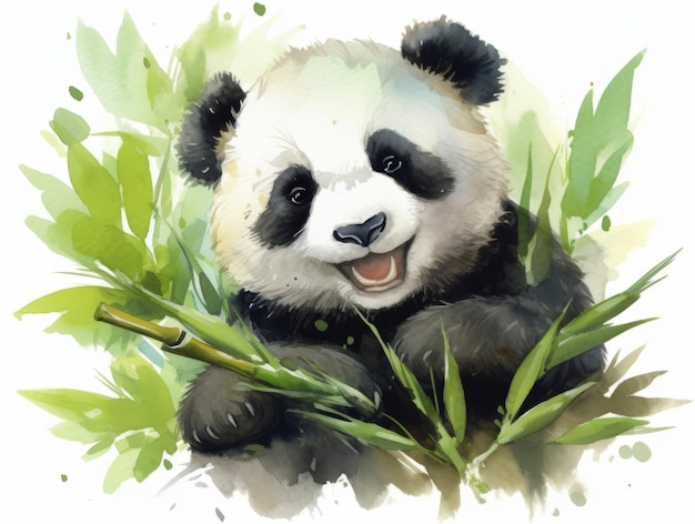 Niedliche Baby-Panda-Aquarellfarbe