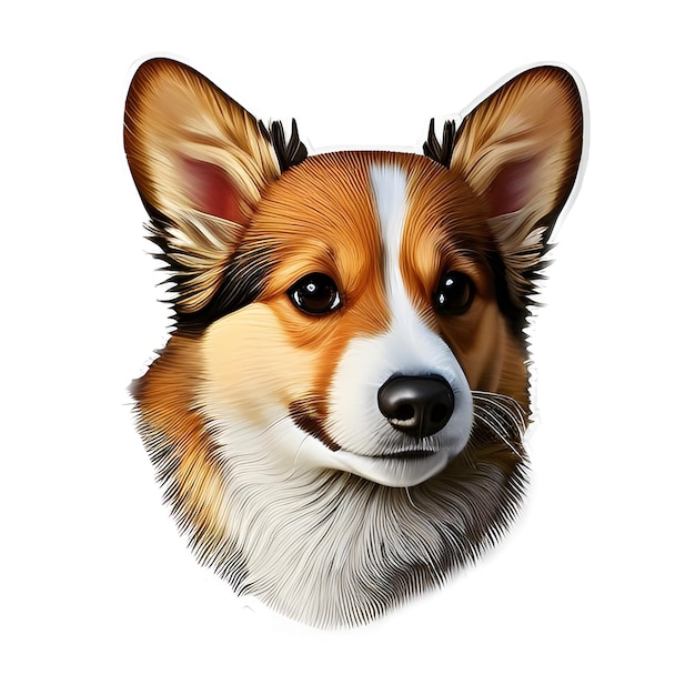 Niedliche Corgi-Hund-Sticker-Illustration auf transparentem Hintergrund Cartoon Corgi Welsh Corgi Generative AI