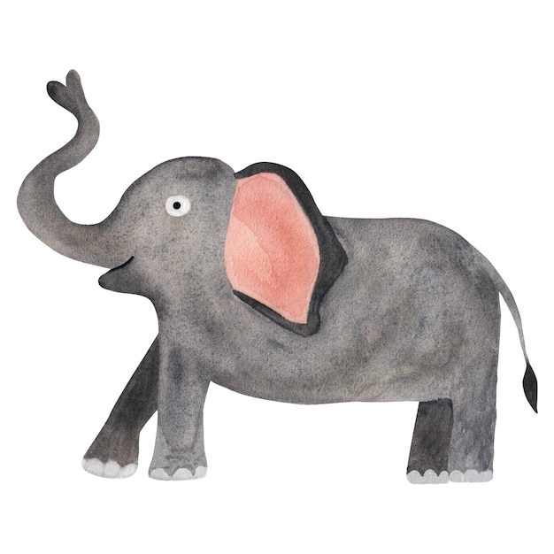 Niedliche Elefanten-Kinderillustration. Aquarell-Illustration im Cartoon-Stil