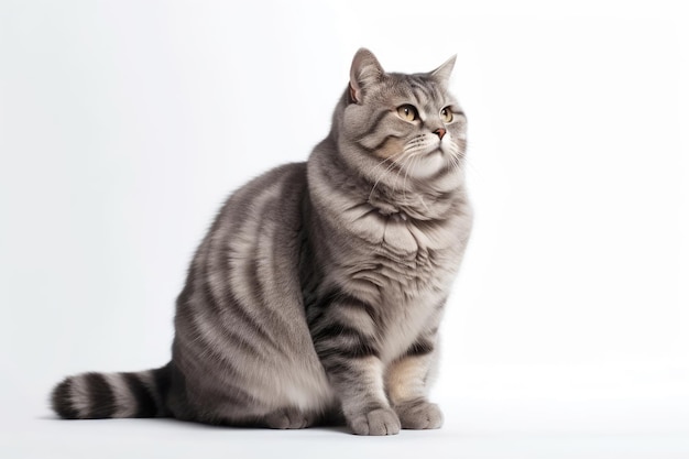 Niedliche Katze auf weißem Hintergrund, Ganzkörper