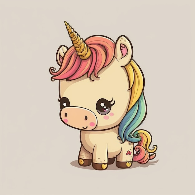 Niedliche kawaii Einhorn-Vektor-Symbol-Illustration