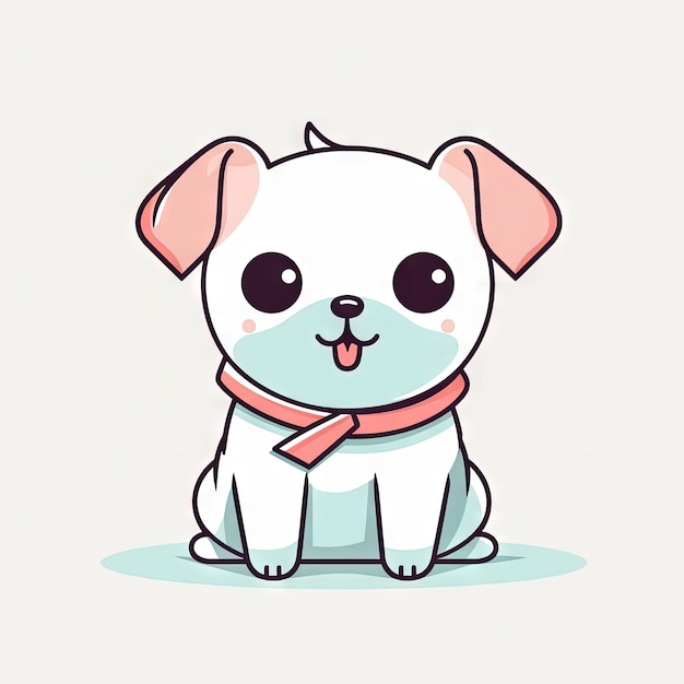 Niedliche Kawaii-Hunde-Clipart auf weißem Hintergrund