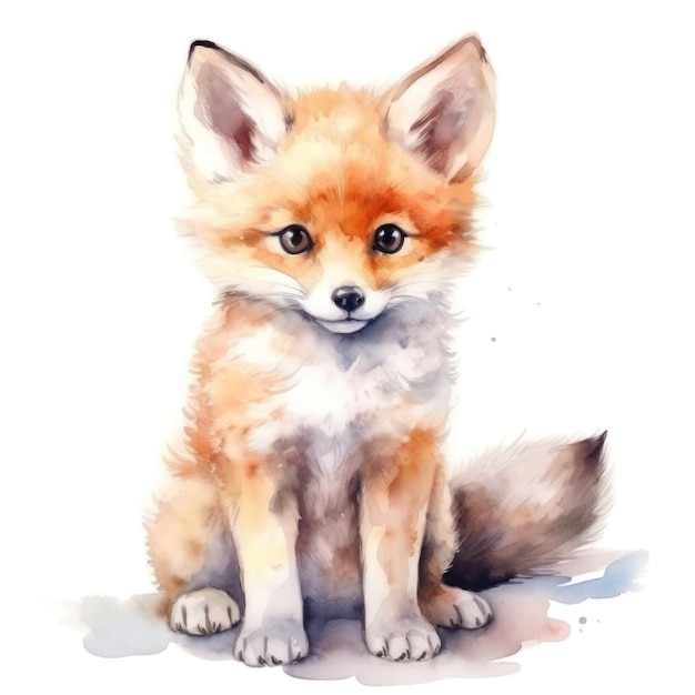 Niedliche kleine Fuchs-Aquarellillustration