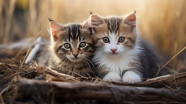 Niedliche kleine Kätzchen in der Natur. Haustier in der Natur