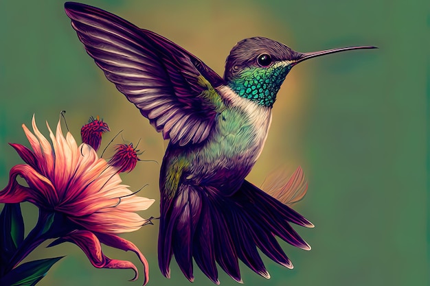 Foto niedliche kolibri-illustration