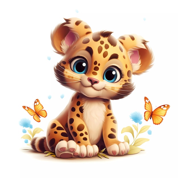 Niedliche Leoparden-Clipart-Grafik-Illustration