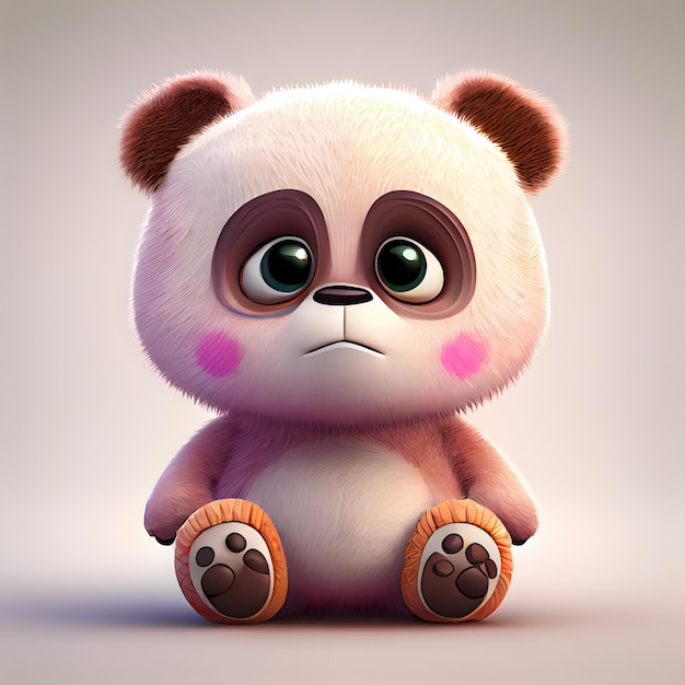 Niedliche Panda Pixar Style Disney Illustration 3D generative ai