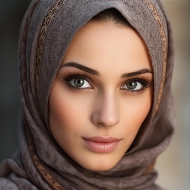 Niedliche schöne asiatische muslimische Frau, die einen Hijab trägt