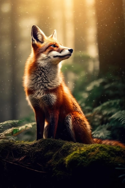 Niedliche schöne generative KI für Fuchs-Wildtierfotografie