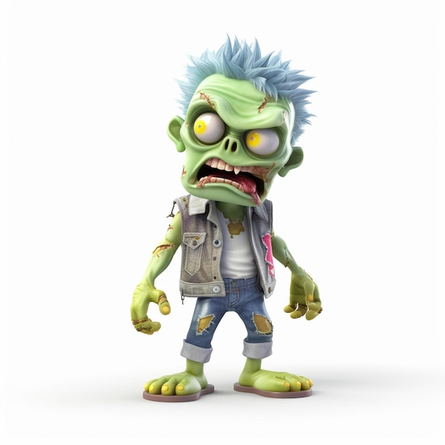 Niedliche Zombies-Cartoon-3D-Figuren