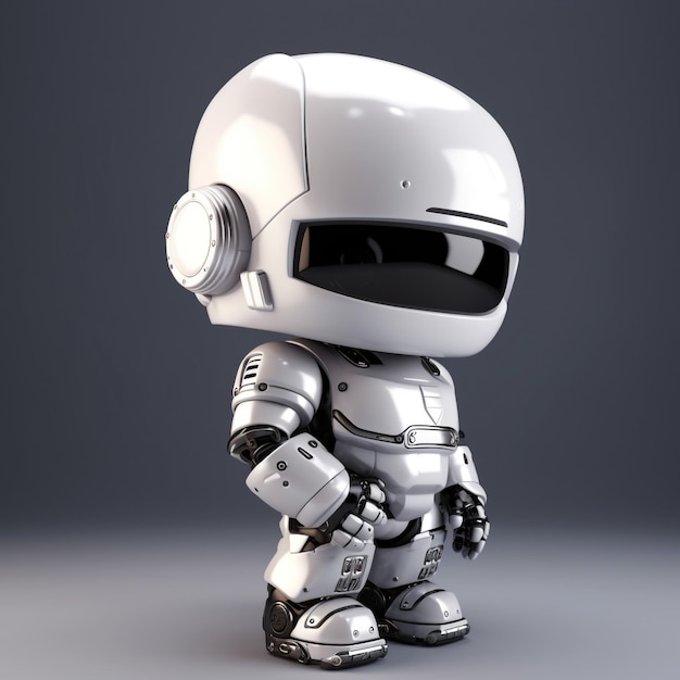 Niedlicher 3D-Render-Cartoon von Toy Art Robocop