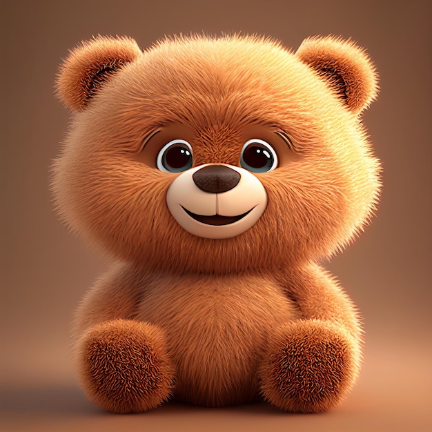 Niedlicher 3D-Teddybär, generative KI