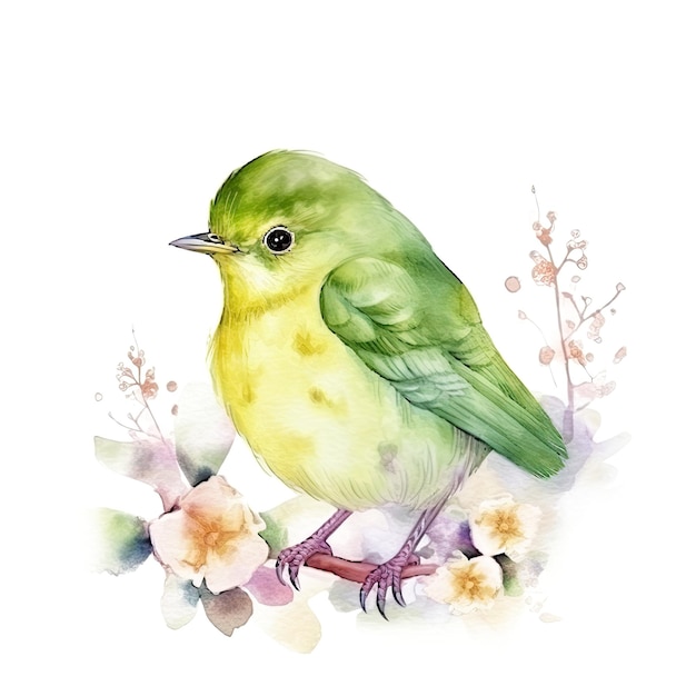 niedlicher Aquarellvogel