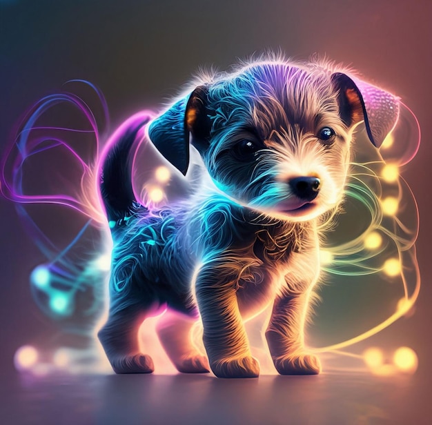 Foto niedlicher babyhund-cartoon generative ki