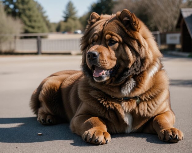 Foto niedlicher brauner hund, chow-chow, chinesischer hund