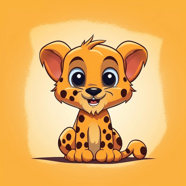 Niedlicher Cartoon-Gepard mit generativer KI für Copy Space Banner