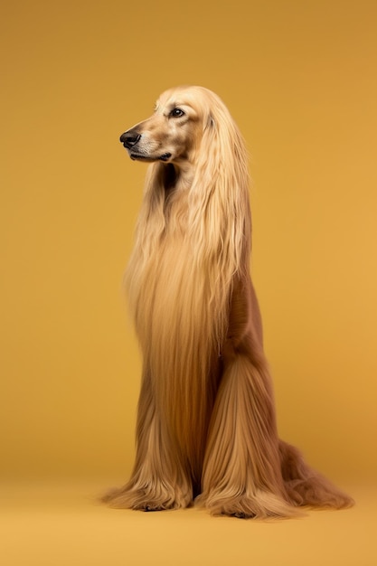 Niedlicher Hund der Rasse Afghanischer Windhund posiert