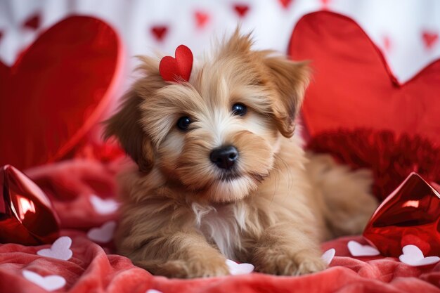 Niedlicher Hund-Valentinstag-Hintergrund