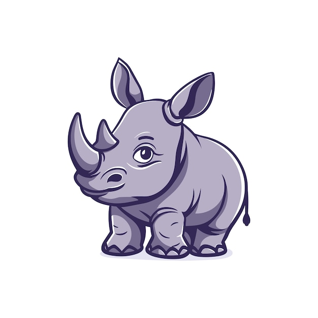 niedlicher Nashorn-Logo-Cartoon