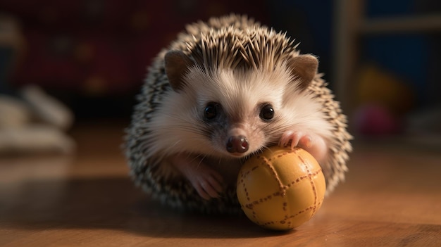 Niedlicher und kuscheliger Igel, KI generiert