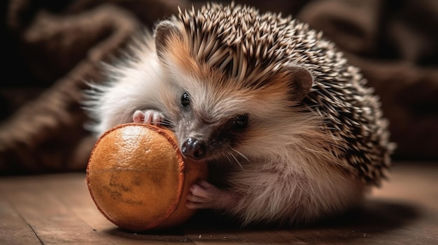 Niedlicher und kuscheliger Igel, KI generiert