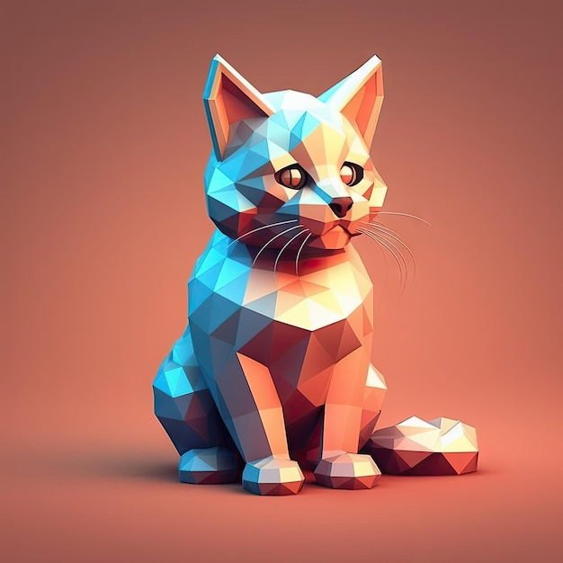 Niedliches 3D-Tier im Low-Poly-Stil