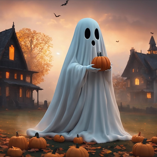 Niedliches Geister-Halloween-Bild