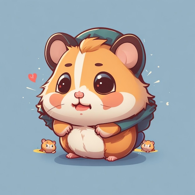 Niedliches Hamster-Maskottchen-Logo-Design