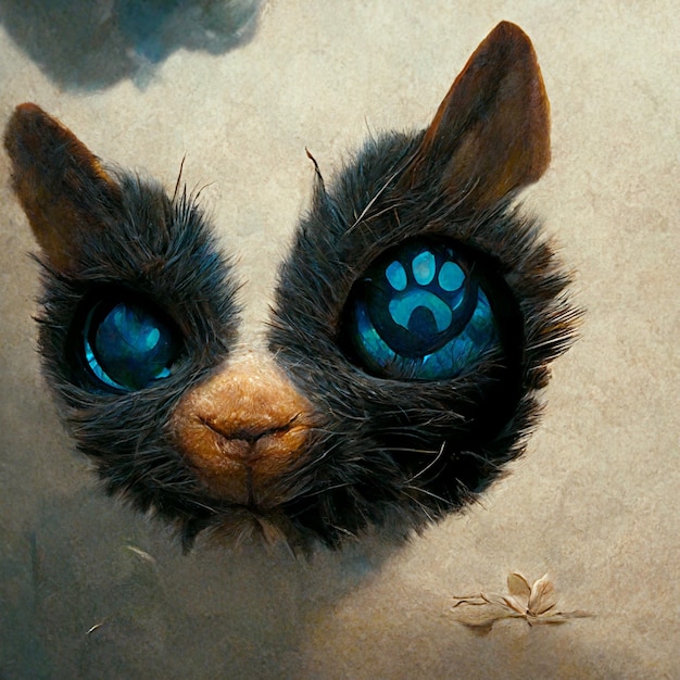 Niedliches Katzenporträt Katzen-Avatar-Illustration